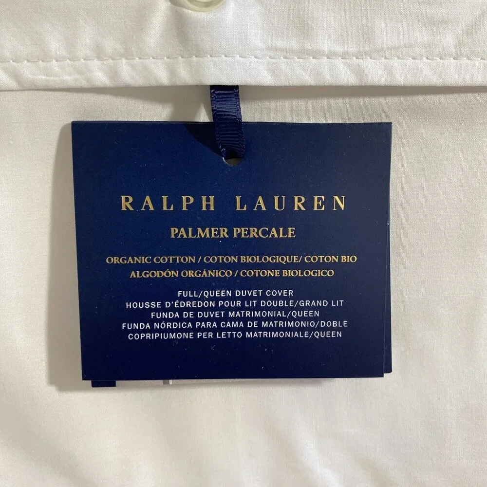 Ralph Lauren Palmer Percale Organic Cotton Duvet Cover Full/Queen Sand Dune NWT